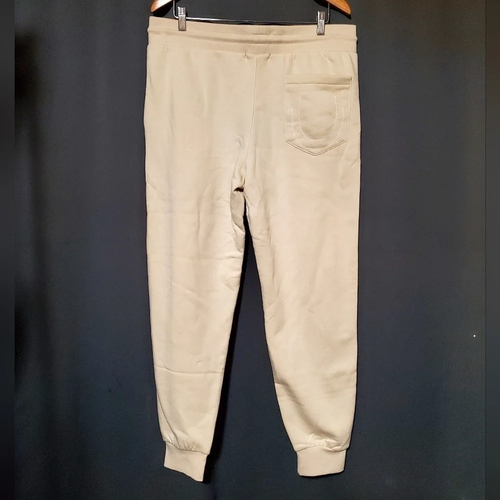 True Religion Cream Joggers Size Large NWT